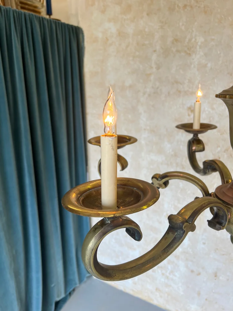 【廃盤】Novelbright/Chandelier French 1940's Bronze Six Armed Neoclassical Style Chandelier